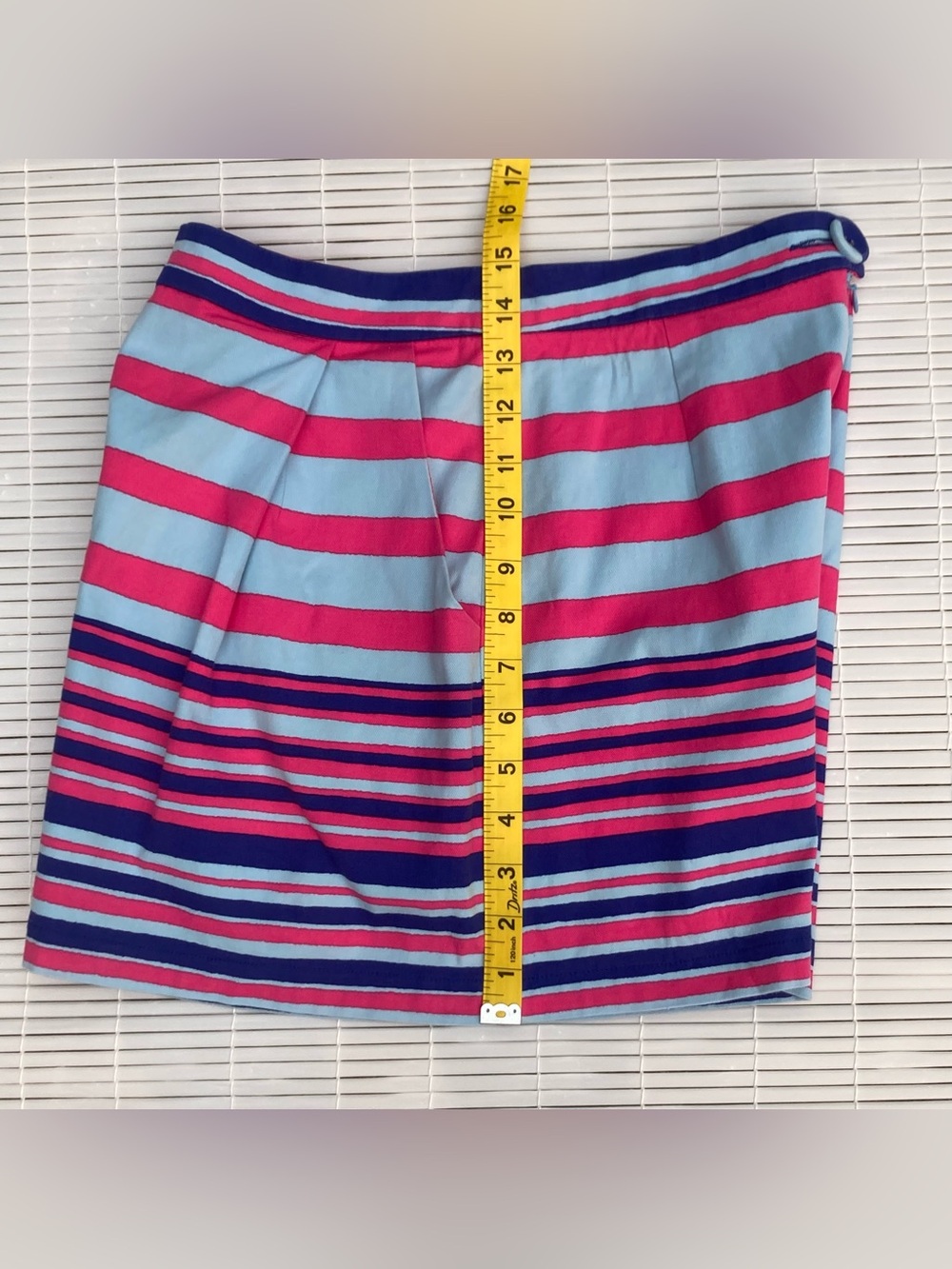 Nanette Lepore Striped A-Line Shorts Sz 4 High Waist Pleats Skirt Silhouette USA - Picture 7 of 12